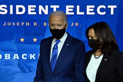 El presidente electo de los Estados Unidos, Joe Biden, junto la vicepresidenta electa Kamala Harris.