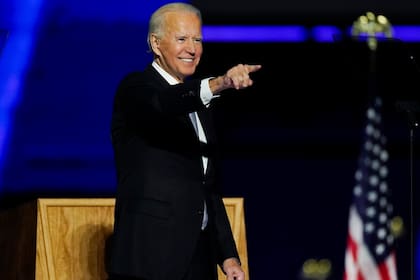 Joe Biden, durante la noche de su triunfo en 2020