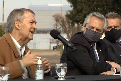 El gobernador Juan Schiaretti junto al presidente Alberto Fernández