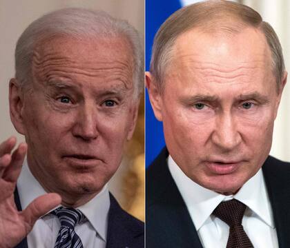 El presidente estadounidense Joe Biden  y el presidente ruso Vladimir Putin