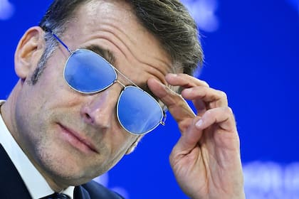 El presidente francés, Emmanuel Macron, en el Foro de Davos.