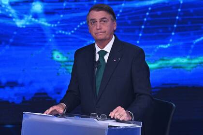 El presidente Jair Bolsonaro en el debate presidencial en Brasil.