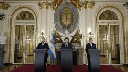 El presidente Javier Milei cuando presentó el Plan Nuclear Argentino, en diciembre de 2024