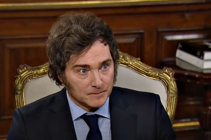 El presidente Javier Milei durante la entrevista