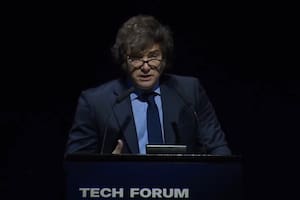 El presidente Javier Milei durante su discurso en Tech Forum