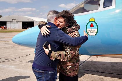 El presidente Javier Milei, en Córdoba, a donde viajó por los incendios