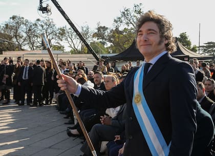 El presidente Javier Milei en el acto del Día de la Bandera en Rosario.