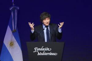 El presidente Javier Milei en el discurso de la Fundación Mediterránea en Córdoba.