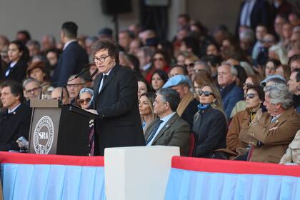 El presidente Javier Milei, en La Rural