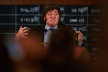 El presidente Javier Milei en la Bolsa de Comercio