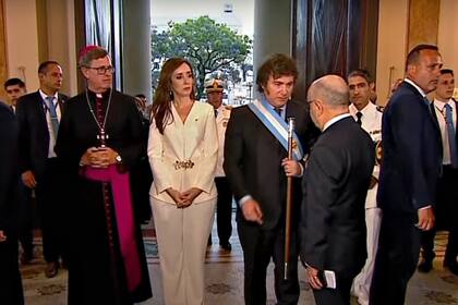 El presidente Javier Milei en la Catedral, el día de su asunción
