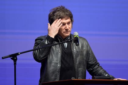 El presidente Javier Milei en la conferencia en el Foro de Empresarios Industriales Paraguayos en Asunción, Paraguay, el martes 16 de septiembre de 2025