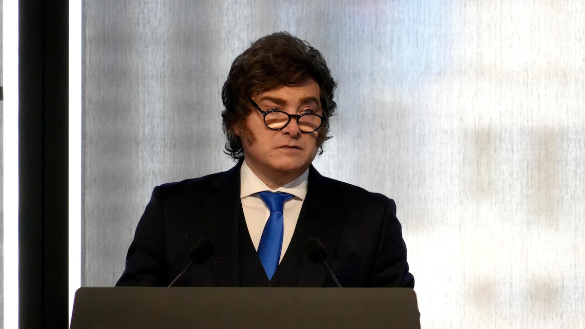 Milei le habló a Wall Street en tono Broadway