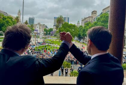 El presidente Javier Milei, recibe a su par de Francia Emannuel Macron, en la Casa Rosada