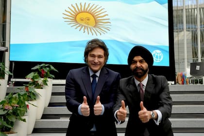 El Presidente Javier Milei se reunió con el Presidente del Banco Mundial, Ajay Banga, en la sede del organismo en Washington D.C. en febrero 2025