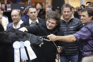 El presidente Javier Milei visitó, el año pasado, la exposición Angus en la Rural