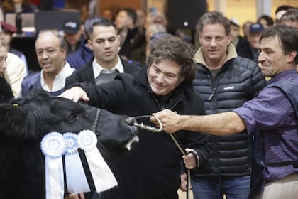 El presidente Javier Milei visitó la exposición Angus en la rural.