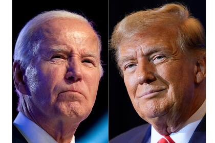 El presidente Joe Biden, a la izquierda, el 5 de enero de 2024, y el expresidente Donald Trump, a la derecha, el 19 de enero de 2024. (AP Foto, Archivo)