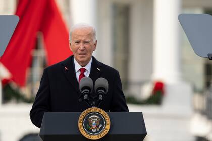 El presidente Joe Biden durante un evento por el Día Mundial de la Lucha Contra el Sida en la Casa Blanca, el domingo 1 de diciembre de 2024