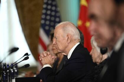 El presidente Joe Biden, en la reunión con Xi Jinping en Woodside, California. (Brendan SMIALOWSKI / AFP)