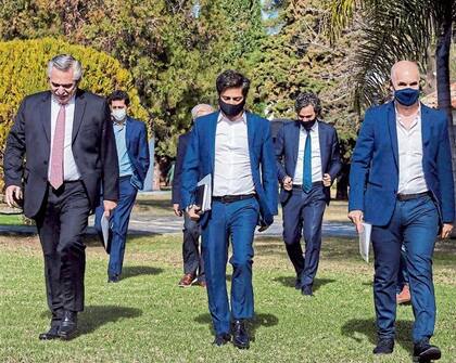 El Presidente, Kicillof y Rodríguez Larreta