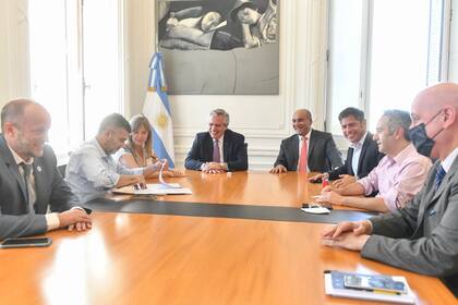 El Presidente, Kicillof, Zabaleta y Larroque