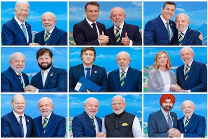 El presidente Lula Sa Silva recibe a los mandatarios que asisten a la cumbre del G20
