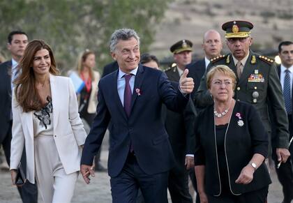 El presidente Macri durante la visita que realiz a Chile durante el fin de semana ltimo junto con su par, Bachelet