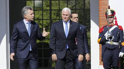 El expresidente Macri y el exvicepresidente de EE.UU., Mike Pence