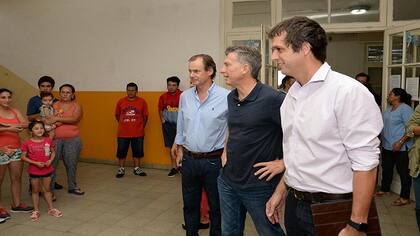 El presidente Mauricio Macri junto a Gustavo Bordet y Enrique Tomás Cresto