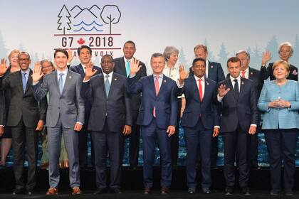 Macri participó de la fotografía oficial junto a los demás líderes del G7 y otros Jefes de Estado invitados