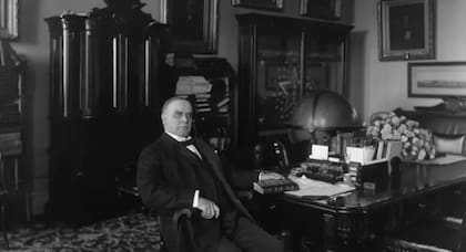 El presidente McKinsley en la Casa Blanca en noviembre de 1900