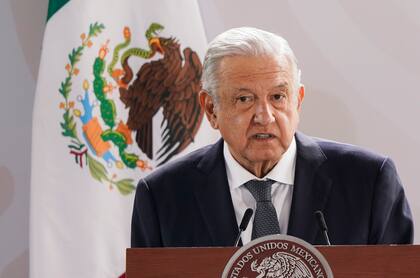 El presidente mexicano Andrés Manuel López Obrador ofrece un discurso durante un evento, el 13 de agosto de 2021, en la Ciudad de México (AP Foto/Eduardo Verdugo, Archivo)