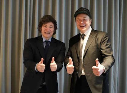 El presidente Milei junto a Elon Musk en Nueva York.