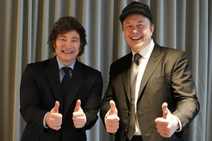 El presidente Milei junto a Elon Musk en Nueva York.