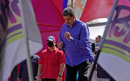 El presidente Nicolás Maduro, en un acto en Caracas, Venezuela. (AP Photo/Ariana Cubillos)