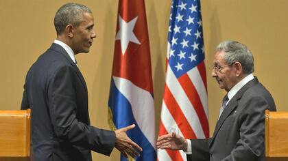 El presidente norteamericano Barack Obama y Raúl Castro en Cuba