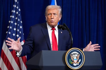 El presidente norteamericano, Donald Trump, durante una conferencia de prensa en Mar-a-Lago de Trump, el lunes 29 de diciembre de 2025, en Palm Beach, Florida