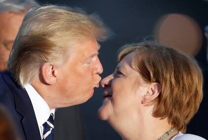 El presidente norteamericano Donald Trump y la canciller alemana Ángela Merkel durante la cumbre del G7