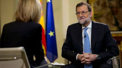 El presidente Rajoy, en el momento del furcio