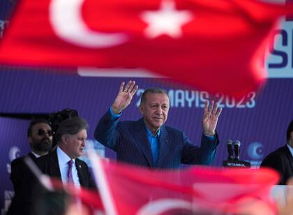 El presidente Recep Tayyip Erdogan durante un acto de campaña en Estambul