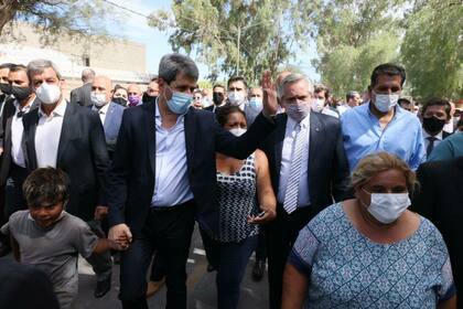 El gobernador Sergio Uñac junto con el presidente Alberto Fernández