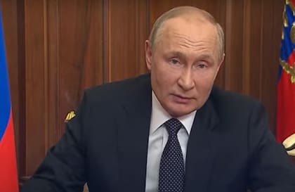 El presidente ruso, Vladimir Putin, durante su discurso grabado.