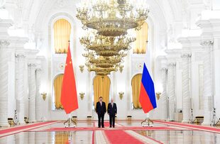 El presidente ruso, Vladimir Putin, se reúne con el presidente chino, Xi Jinping, en el Kremlin de Moscú el 21 de marzo de 2023. 