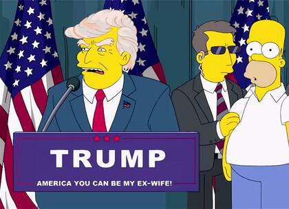 El presidente Trump habla ante un atnito Homero Simpson en un episodio estrenado 16 aos atrs