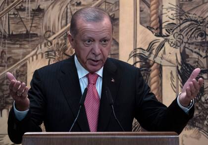 El presidente turco Recep Tayyip Erdogan en Estambul el 22 de julio del 2022. 