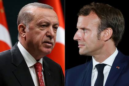 El presidente turco Recep Tayyip Erdogan y su homólogo francés Emmanuel Macron