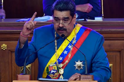 El presidente venezolano Nicolás Maduro presenta el informe anual de su gobierno ante la Asamblea Nacional en Caracas el 12 de enero de 2021