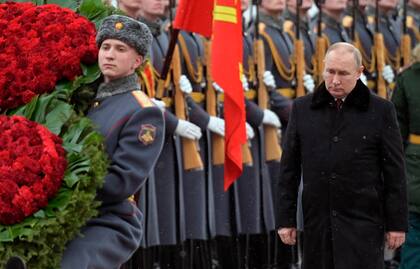 El presidente Vladimir Putin en la celebración del Día de los defensores de la Patria