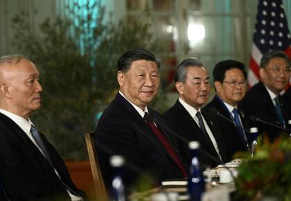 El presidente Xi Jinping, en la reunión en Woodside, California. (Brendan SMIALOWSKI / AFP)